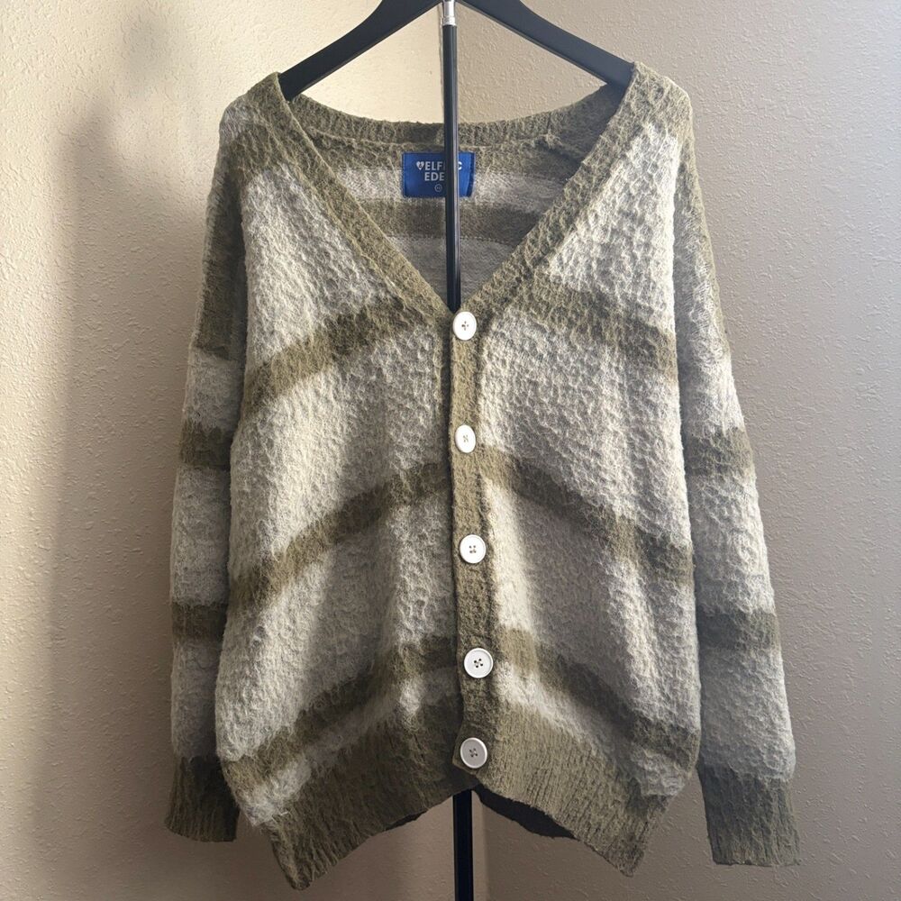 Aelfric Eden Oversized Vintage Color Blocking Striped Cardigan